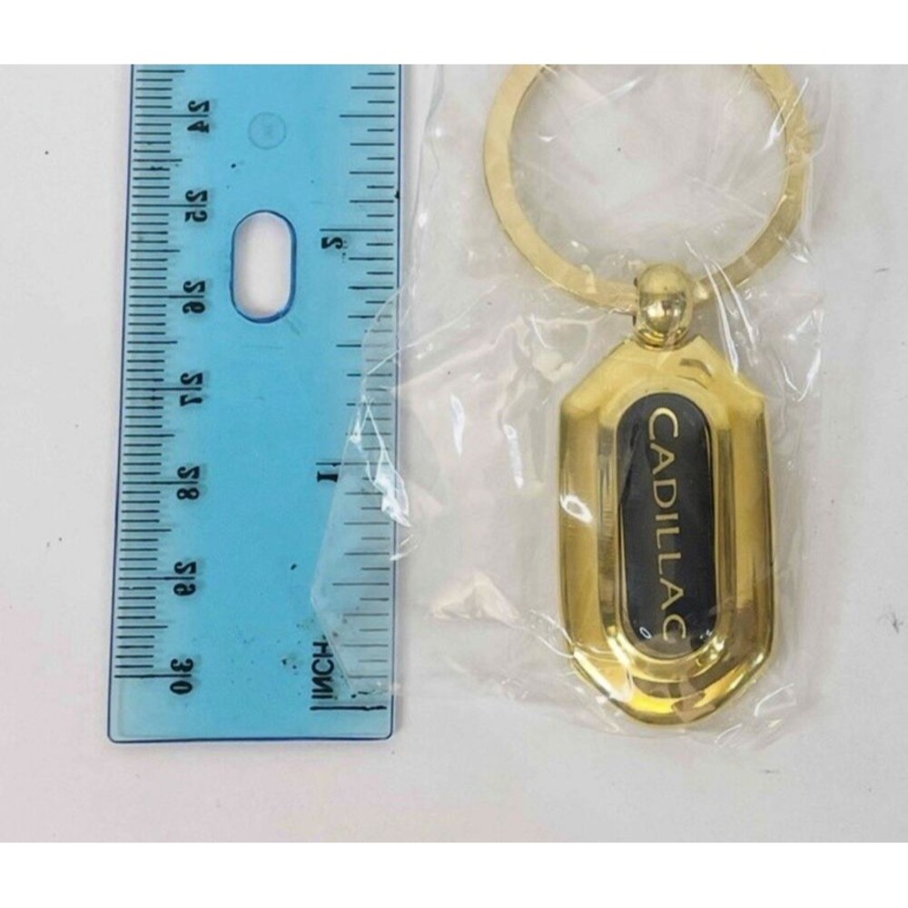 NEW Cadillac Gold Black 3" KEYCHAIN KEY CHAIN Metal Escalade CTS